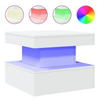 vidaXL Table basse avec lumières LED blanc 50x50x40 cm
