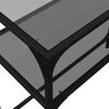 vidaXL Table console avec dessus en verre noir 98x35x81 cm acier