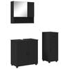 vidaXL Ensemble de mobilier de salle de bain 3 pc Noir 61 x 35 x 64 cm