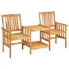 vidaXL Chaises de jardin avec table &agrave; th&eacute; et coussins Acacia solide