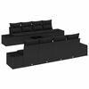 vidaXL Ensemble de canap&eacute; de jardin 8 pc Noir polyrotin