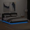 vidaXL Cadre de lit avec LED sans matelas noir 180x200 cm