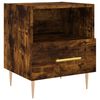 vidaXL Table de chevet ch&ecirc;ne fum&eacute; 40x35x47,5 cm bois d&rsquo;ing&eacute;nierie