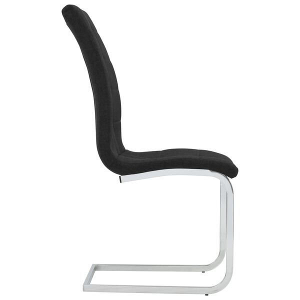 vidaXL Chaises &agrave; manger cantilever lot de 4 noir tissu