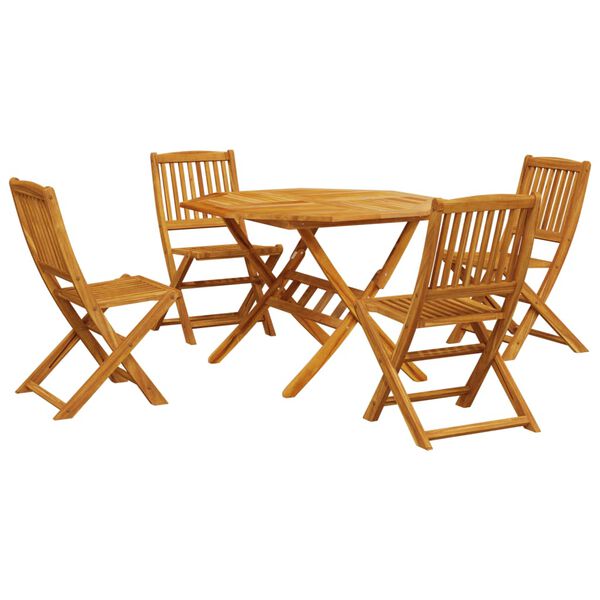 vidaXL Ensemble à manger de jardin pliable 5 pcs bois massif d’acacia