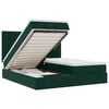 vidaXL Cadre de lit ottoman avec matelas vert fonc&eacute; 200x200 cm velours