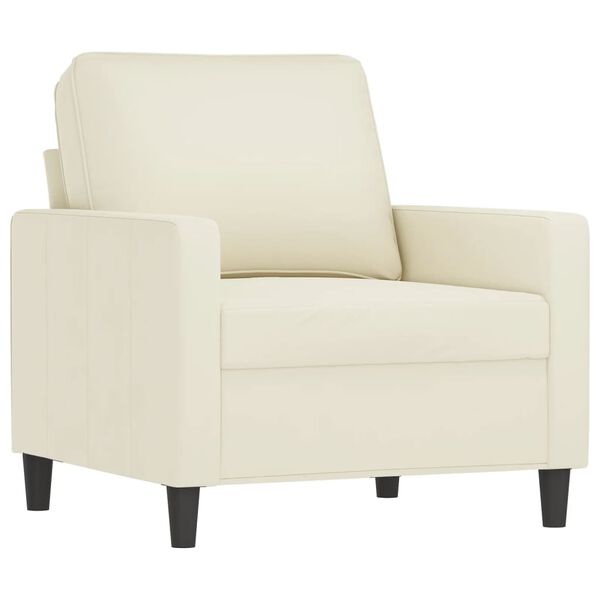 vidaXL Fauteuil Cr&egrave;me 60 cm Velours