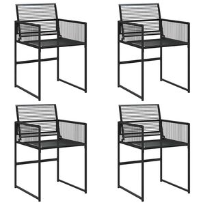 vidaXL Chaises de jardin lot de 4 noir r&eacute;sine tress&eacute;e