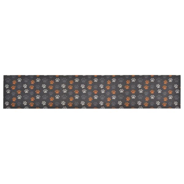 vidaXL Tapis de cuisine lavable impression de pattes 60x300 cm velours