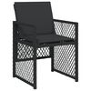 vidaXL Ensemble &agrave; manger de jardin coussins 7 pcs noir r&eacute;sine tress&eacute;e