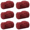 vidaXL Couvertures &agrave; jeter 6 pcs Rouge Bordeaux 150 x 130 cm Toison