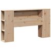 vidaXL Lit biblioth&egrave;que sans matelas 135x190 cm bois massif