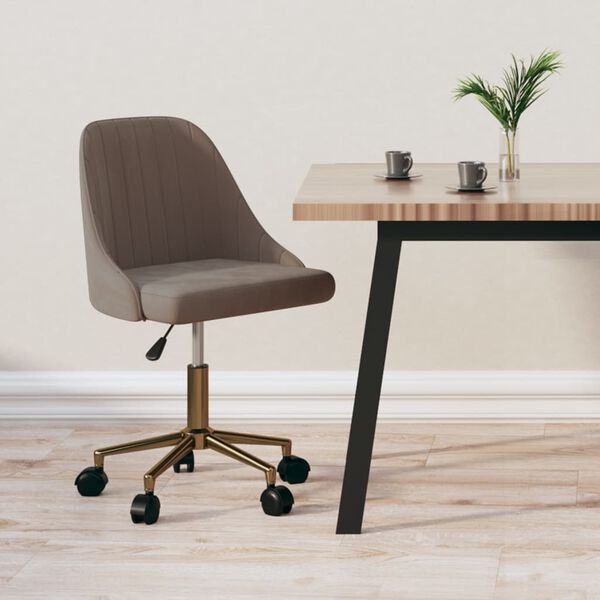 vidaXL Chaise pivotante &agrave; manger Gris clair Velours