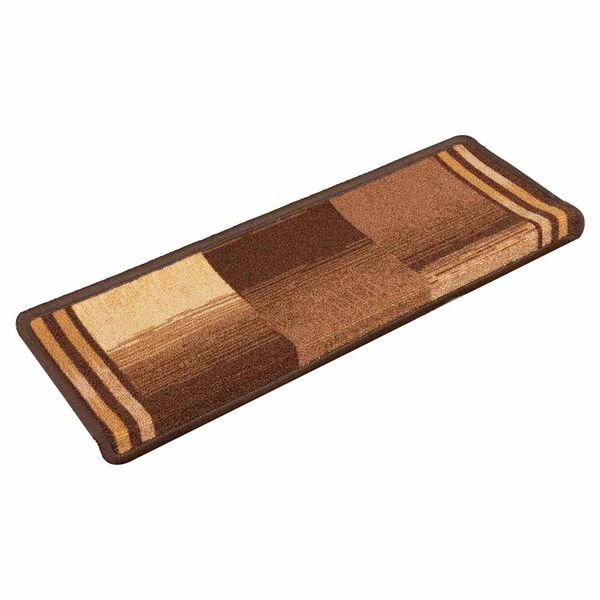 vidaXL Tapis d'escalier autoadh&eacute;sifs 10 pcs 65x21x4 cm Marron