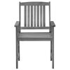 vidaXL Chaises de jardin et coussins lot de 2 Gris Bois acacia massif