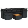 vidaXL Salon de jardin 7 pcs avec coussins noir r&eacute;sine tress&eacute;e