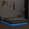 vidaXL Cadre de lit et lumi&egrave;res LED sans matelas sonoma gris 140x200cm