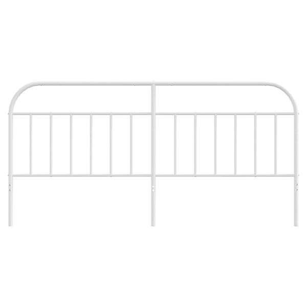 vidaXL T&ecirc;te de lit m&eacute;tal blanc 193 cm