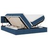 vidaXL Lit de Rangement Bleu 200 x 200 cm Cuir synth&eacute;tique