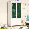 vidaXL Armoire Tableau Noir avec tiroir ROROS Blanc 90 x 45 x 180 cm