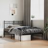 vidaXL Cadre de lit m&eacute;tal sans matelas avec t&ecirc;te de lit noir 120x200cm