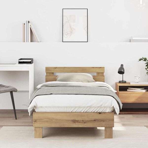 vidaXL Cadre de lit Ch&ecirc;ne artisanal 193 x 95 x 88 cm Bois d'ing&eacute;nierie