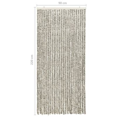 vidaXL Moustiquaire Gris clair et gris foncé 90x220 cm Chenille
