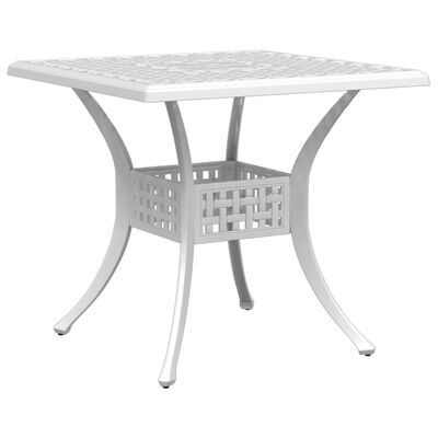 vidaXL Table de jardin blanc 80x80x75 cm aluminium coulé