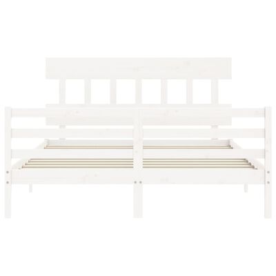 vidaXL Cadre de lit sans matelas blanc 160x200 cm bois massif