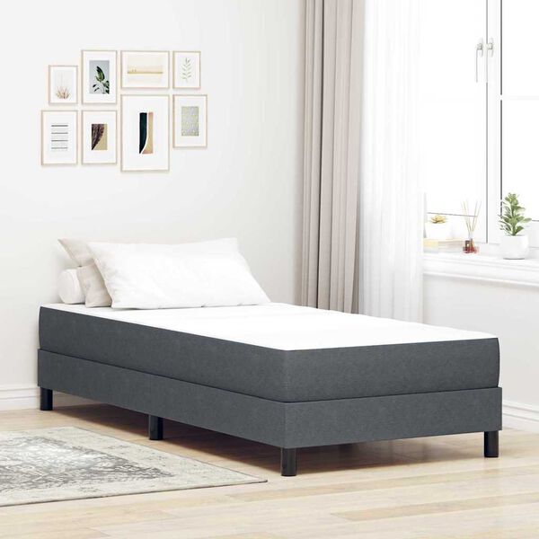 vidaXL Matelas de Lit avec matelas Gris 100 x 200 cm tissu