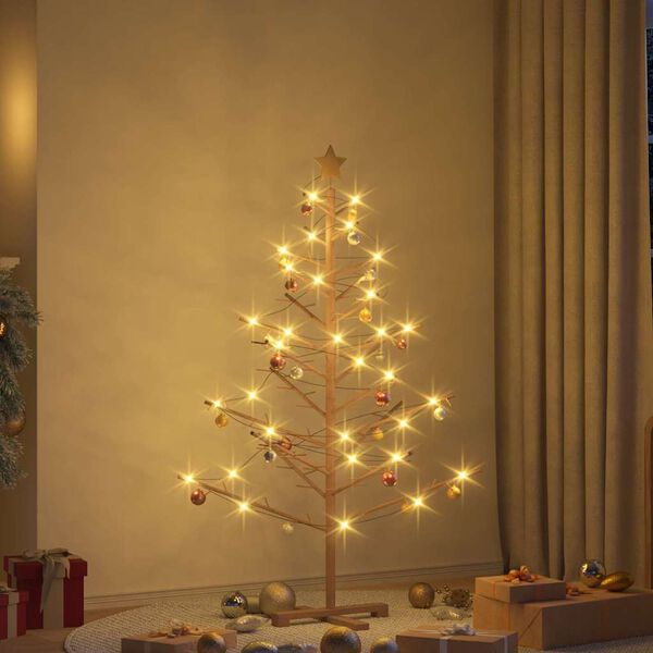 vidaXL Arbre de No&euml;l en bois Marron 150 cm Bois massif en pin