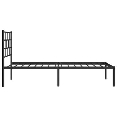 vidaXL Cadre de lit métal sans matelas avec tête de lit noir 100x190cm