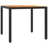 vidaXL Ensemble &agrave; manger de jardin coussins 5pcs Noir R&eacute;sine tress&eacute;e