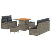 vidaXL Ensemble de canap&eacute; de jardin avec coussin 8 pcs Gris