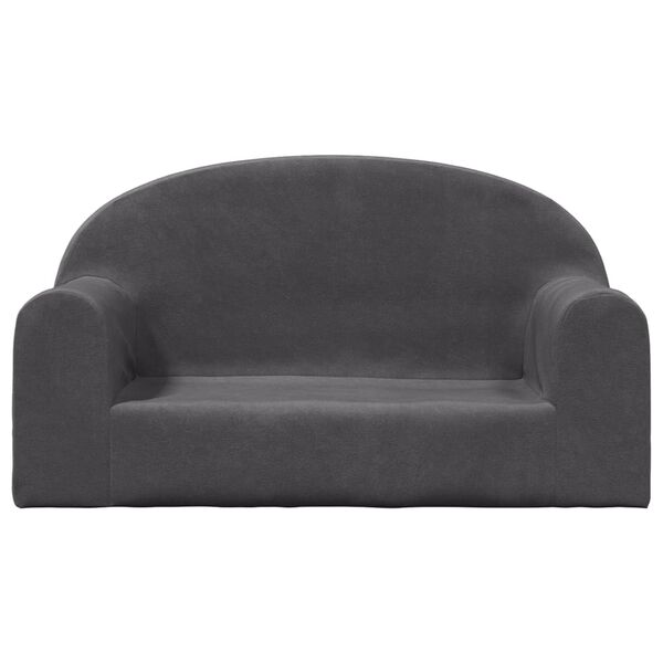 vidaXL Canap&eacute; pour enfants 2 places anthracite peluche douce
