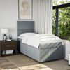 vidaXL Sommier &agrave; lattes de lit avec matelas gris clair 80x200 cm tissu