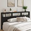 vidaXL Armoire t&ecirc;te de lit avec LED noir 220x17x102 cm