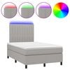 vidaXL Sommier &agrave; lattes de lit et matelas et LED Gris clair 120x200 cm