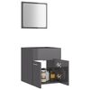 vidaXL Ensemble de meubles salle de bain gris brillant bois ing&eacute;nierie