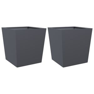 vidaXL Jardini&egrave;res 2 pcs anthracite 50x50x50 cm acier