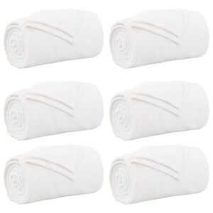 vidaXL Couvertures &agrave; jeter 6 pc Blanc 240 x 270 cm 10.11 kg Polaire