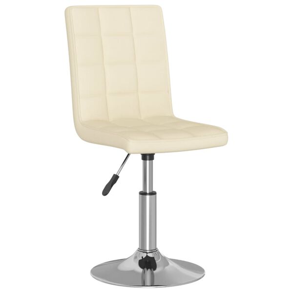 vidaXL Chaises pivotantes &agrave; manger lot de 2 Cr&egrave;me Tissu