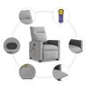 vidaXL Fauteuil de massage inclinable gris nuage tissu