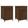 vidaXL Tables de chevet 2pcs Ch&ecirc;ne marron 40x42x60cm Bois d'ing&eacute;nierie