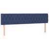 vidaXL Sommier &agrave; lattes de lit avec matelas Bleu 200x200 cm Tissu