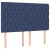 vidaXL Sommier &agrave; lattes de lit avec matelas Bleu 160x200 cm Tissu