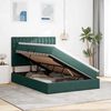 vidaXL Lit avec rangement et matelas Vert fonc&eacute; 140 x 200 cm Velours
