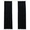 vidaXL Rideaux occultants avec crochets 2 pcs Velours Noir 140x225 cm