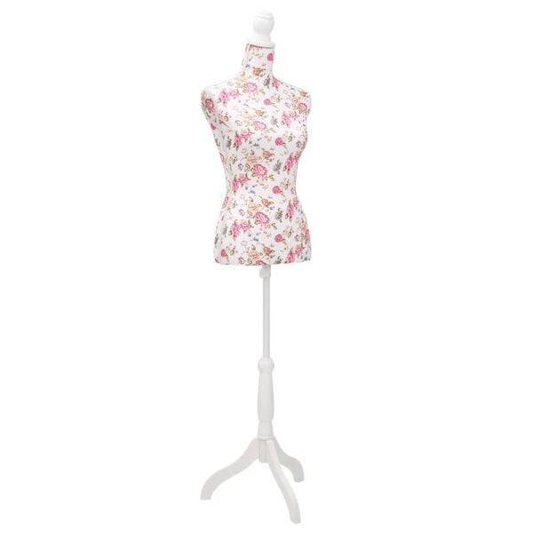 Buste de couture de femme en coton blanc motifs &agrave; rosiers
