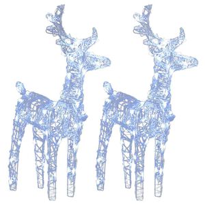 vidaXL Rennes de No&euml;l 2 pcs 80 LED Blanc froid Acrylique